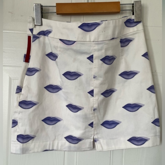 Vintage Prada Mini Purple Lip Print Skirt - Picture 1 of 8